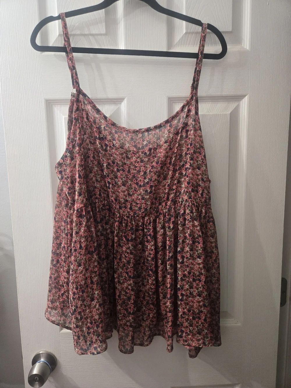 Torrid Pink Floral Gauzy Spaghetti-Strap Camisole - Picture 1 of 4